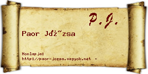 Paor Józsa névjegykártya